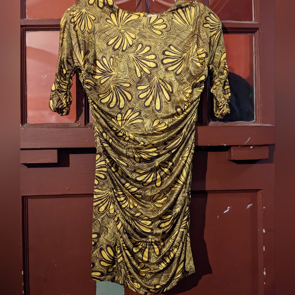Rhode ruched 'Noelle' dress in Gold Paraiso
